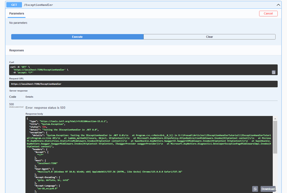 IExceptionHandler in .NET 8.0